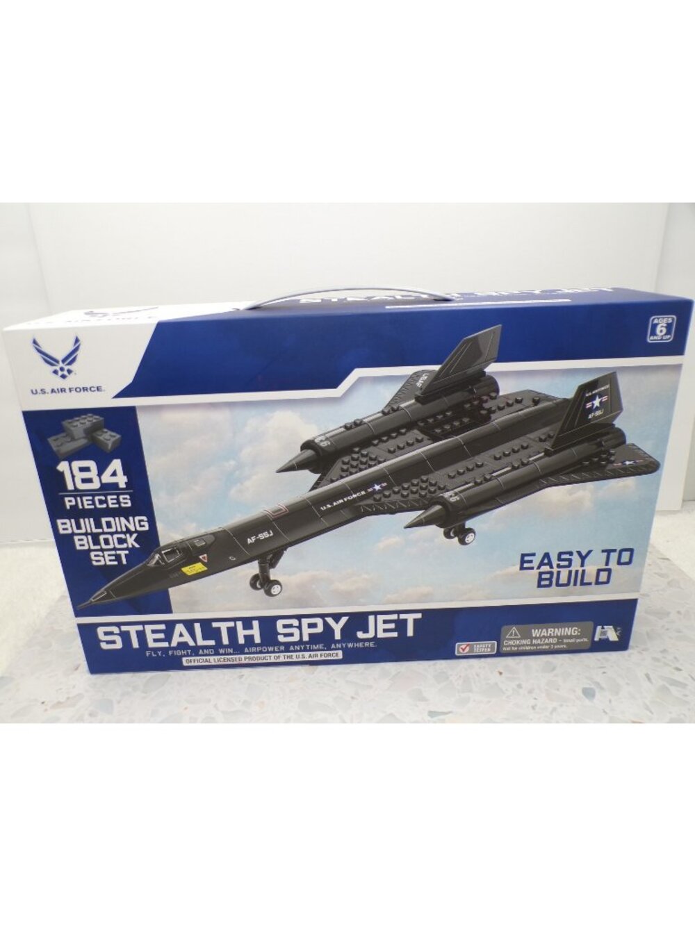 US Air Force SR-71 Blackbird Stealth Spy Jet Building Block Set (184 Pcs) NIB